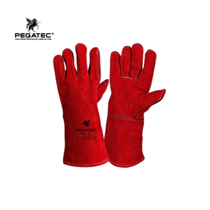 GUANTES DE CUERO DE SOLDADOR P-197 ROJO C/KEVLAR #10