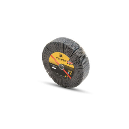 Rueda flap rojo OA con rosca 4.5″ #220 – pegatec